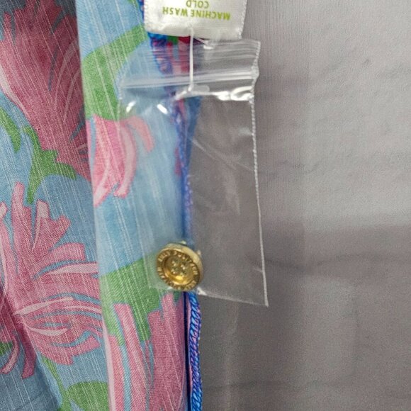 NWOT Lilly Pulitzer Blue Pink Resort Fit Beach Vacation Cropped Pants10 - Picture 13 of 16